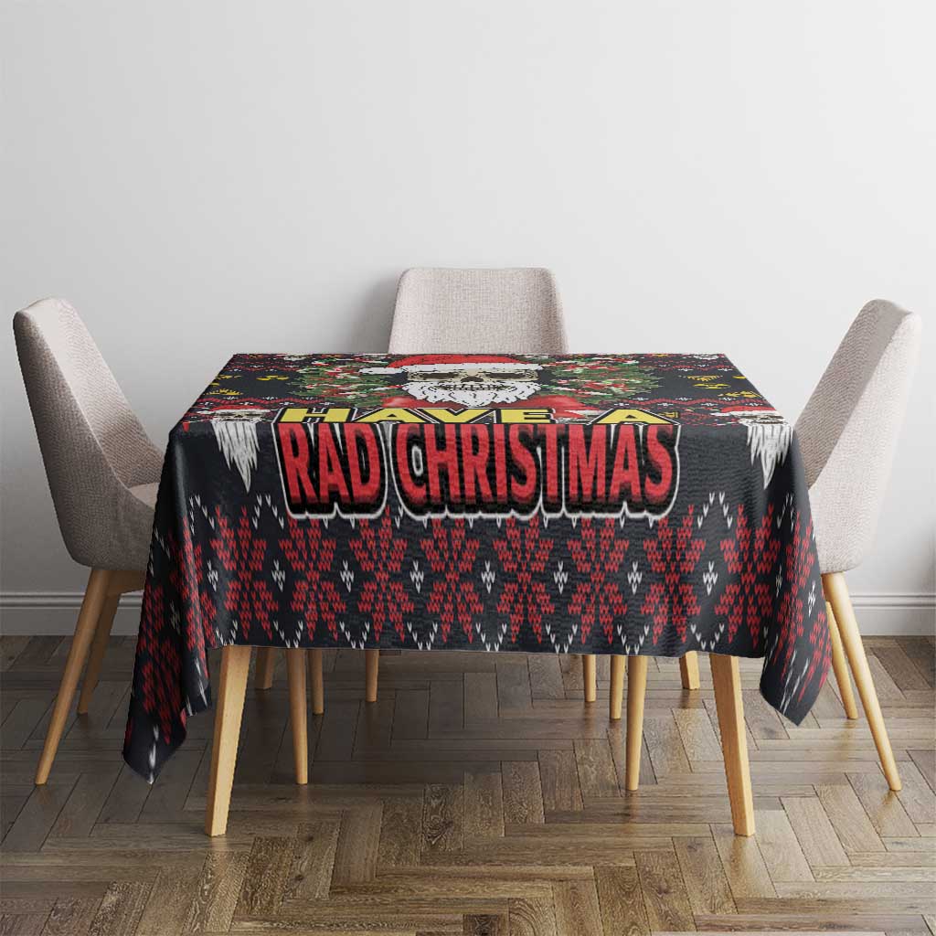 Skull Have A Rad Christmas Tablecloth Santa Skull - Wonder Print Shop