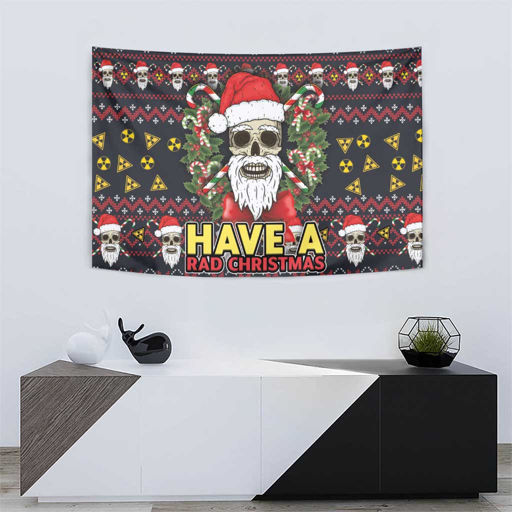 Skull Have A Rad Christmas Tapestry Santa Skull - Wonder Print Shop