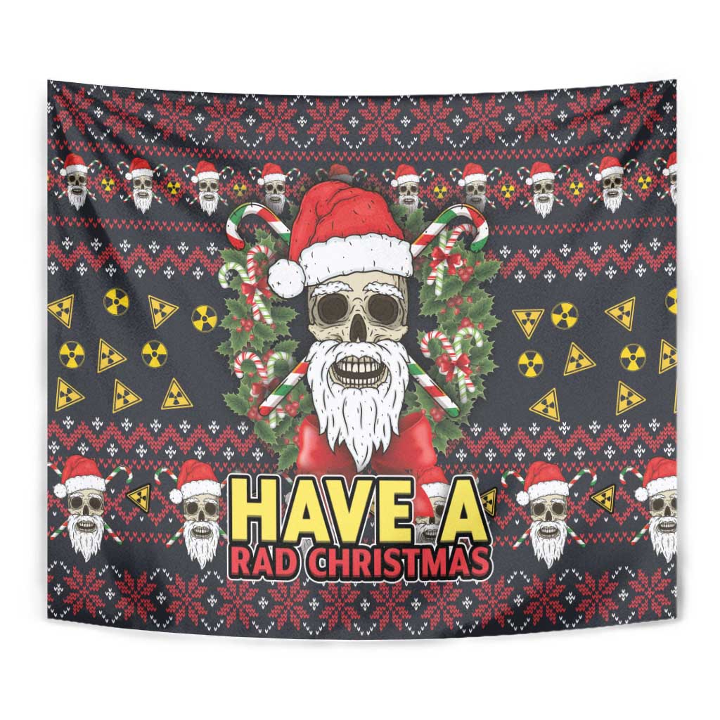 Skull Have A Rad Christmas Tapestry Santa Skull - Wonder Print Shop