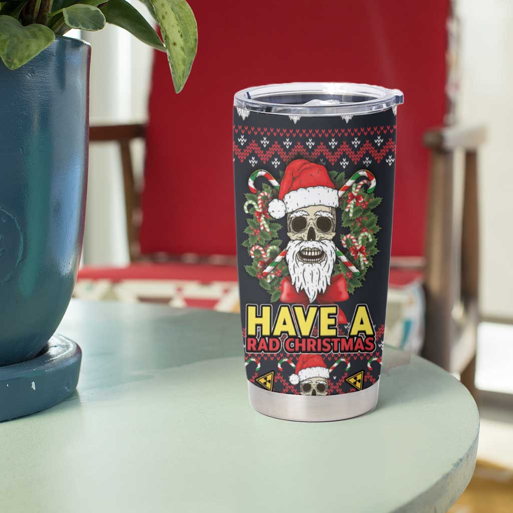 Skull Have A Rad Christmas Tumbler Cup Santa Skull - Wonder Print Shop