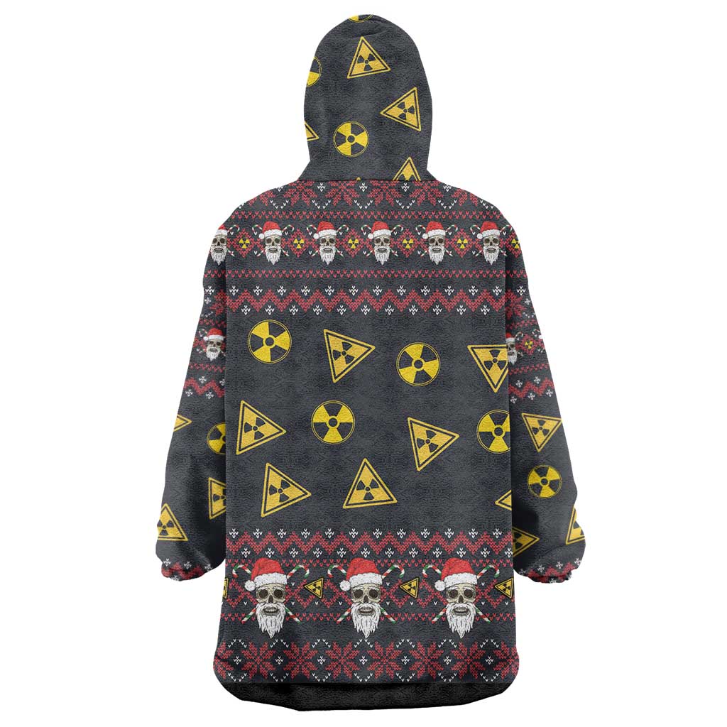 Skull Have A Rad Christmas Wearable Blanket Hoodie Santa Skull - Wonder Print Shop