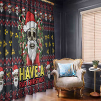 Skull Have A Rad Christmas Window Curtain Santa Skull - Wonder Print Shop