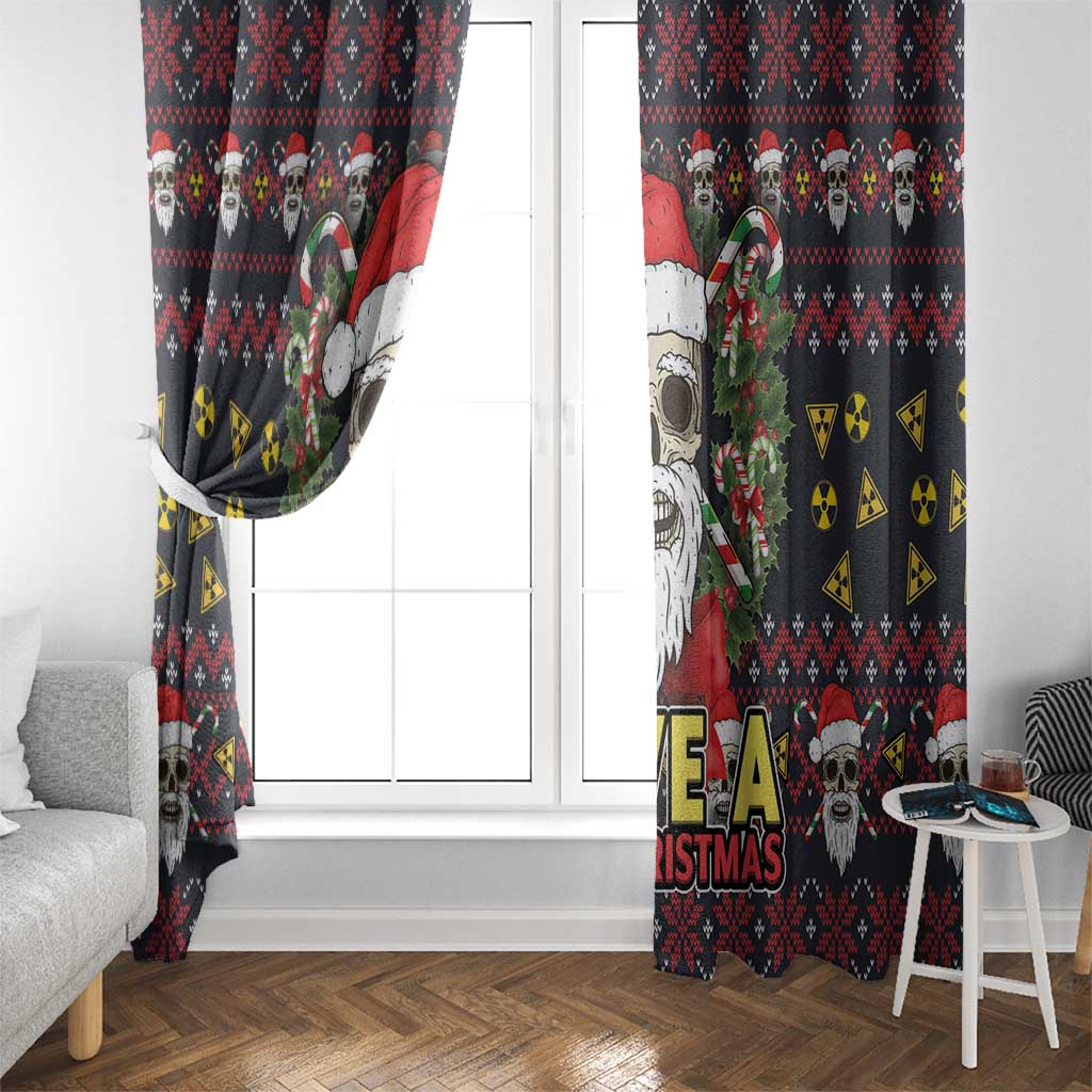 Skull Have A Rad Christmas Window Curtain Santa Skull - Wonder Print Shop