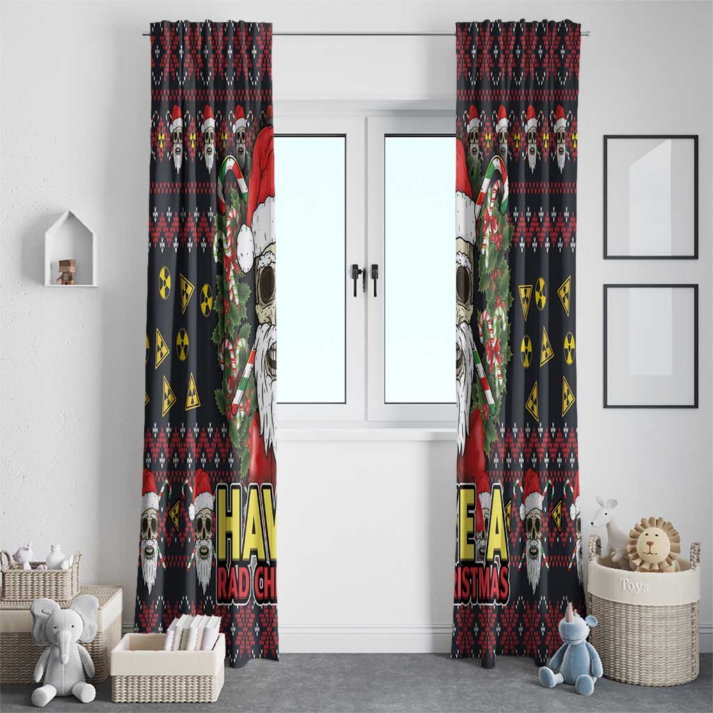 Skull Have A Rad Christmas Window Curtain Santa Skull - Wonder Print Shop