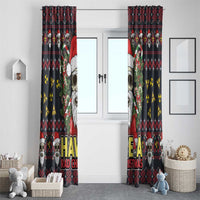 Skull Have A Rad Christmas Window Curtain Santa Skull - Wonder Print Shop