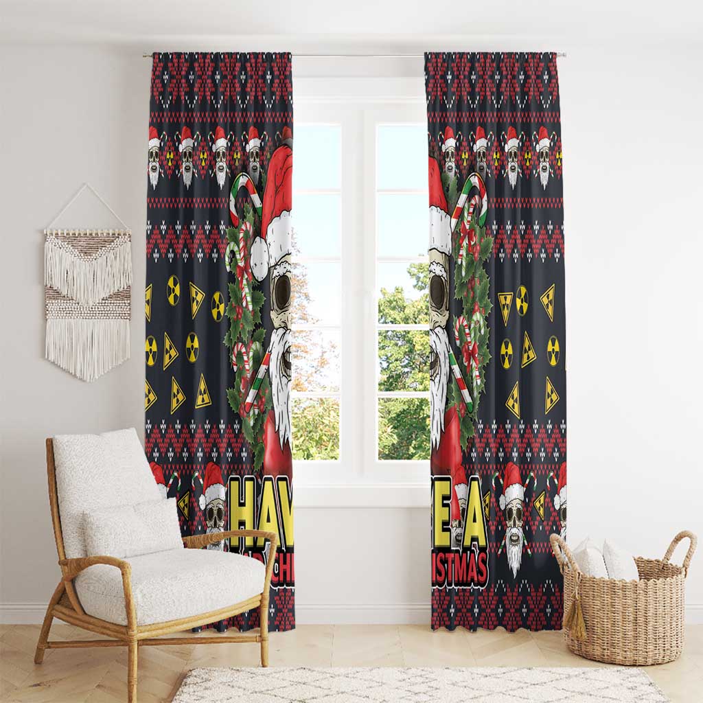 Skull Have A Rad Christmas Window Curtain Santa Skull - Wonder Print Shop