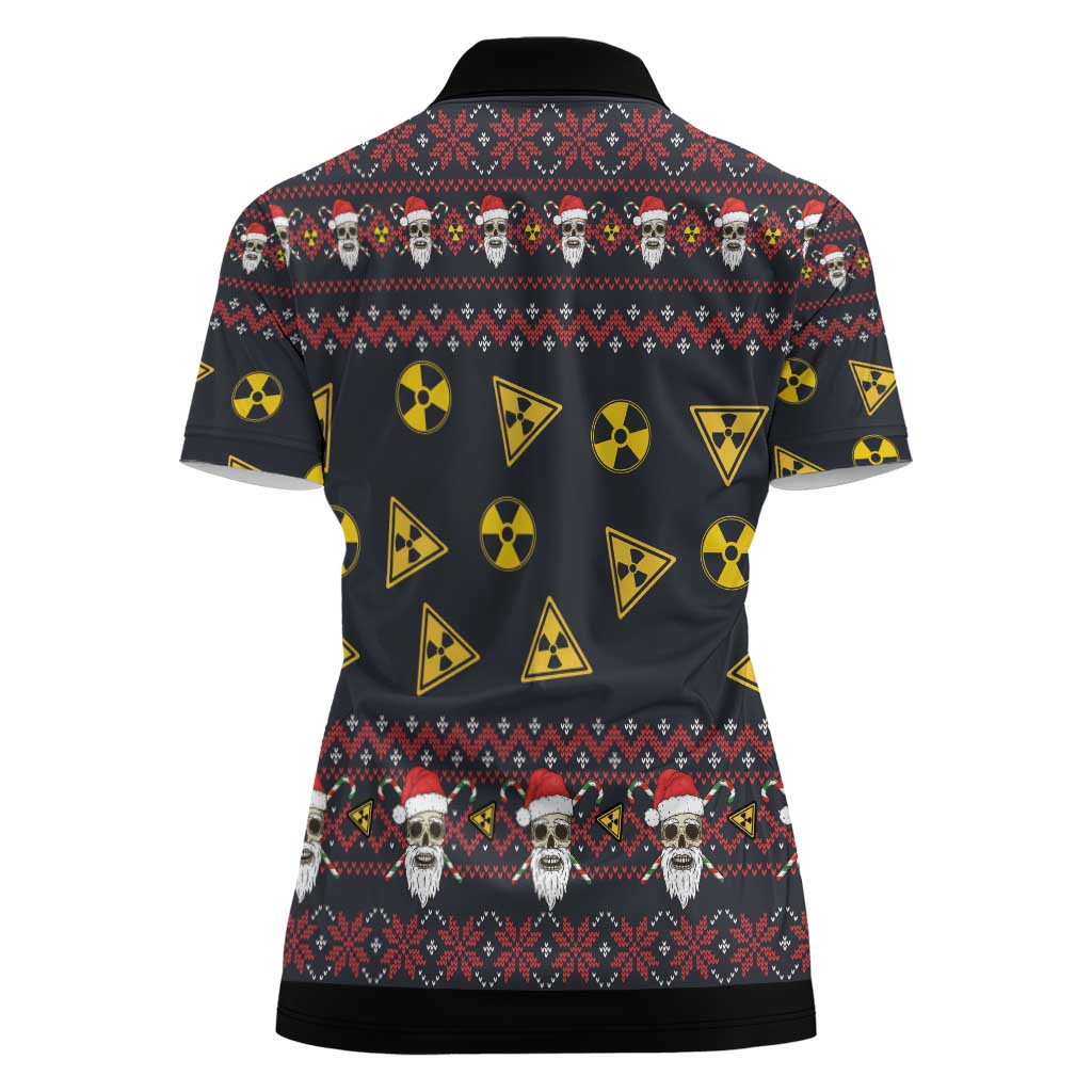 Skull Have A Rad Christmas Women Polo Shirt Santa Skull - Wonder Print Shop