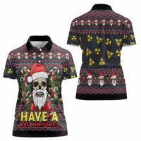 Skull Have A Rad Christmas Women Polo Shirt Santa Skull - Wonder Print Shop