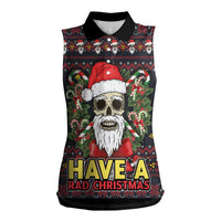 Skull Have A Rad Christmas Women Sleeveless Polo Shirt Santa Skull - Wonder Print Shop