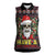 Skull Have A Rad Christmas Women Sleeveless Polo Shirt Santa Skull - Wonder Print Shop