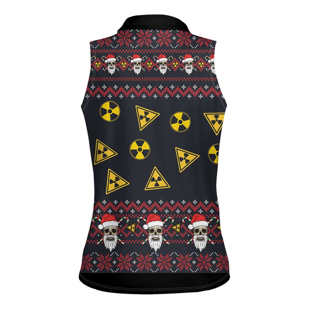 Skull Have A Rad Christmas Women Sleeveless Polo Shirt Santa Skull - Wonder Print Shop