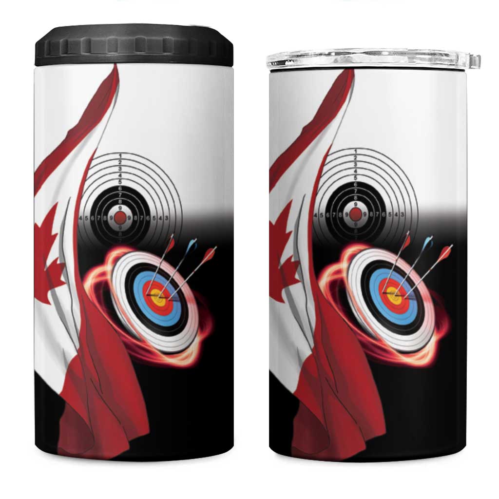 Personalized Canadian Flag 4 in 1 Can Cooler Tumbler Canada Archery Target - Maple Leaf