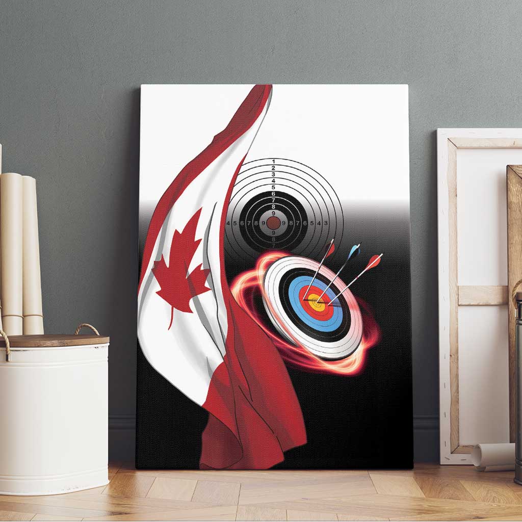 Canadian Flag Canvas Wall Art Canada Archery Target - Maple Leaf