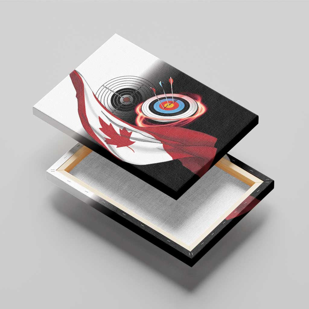 Canadian Flag Canvas Wall Art Canada Archery Target - Maple Leaf