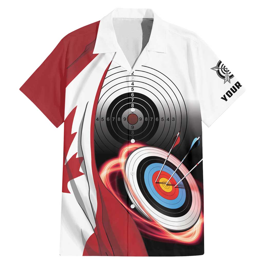 Personalized Canadian Flag Family Matching Mermaid Dress and Hawaiian Shirt Canada Archery Target - Maple Leaf