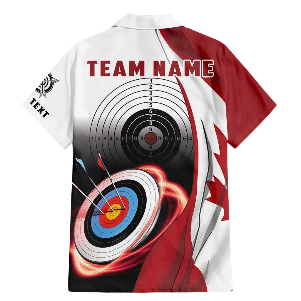 Personalized Canadian Flag Family Matching Mermaid Dress and Hawaiian Shirt Canada Archery Target - Maple Leaf