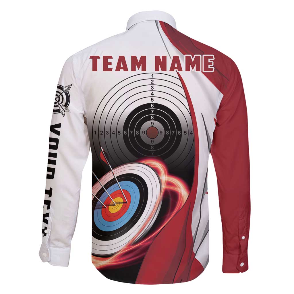 Personalized Canadian Flag Family Matching Off Shoulder Maxi Dress and Hawaiian Shirt Canada Archery Target - Maple Leaf