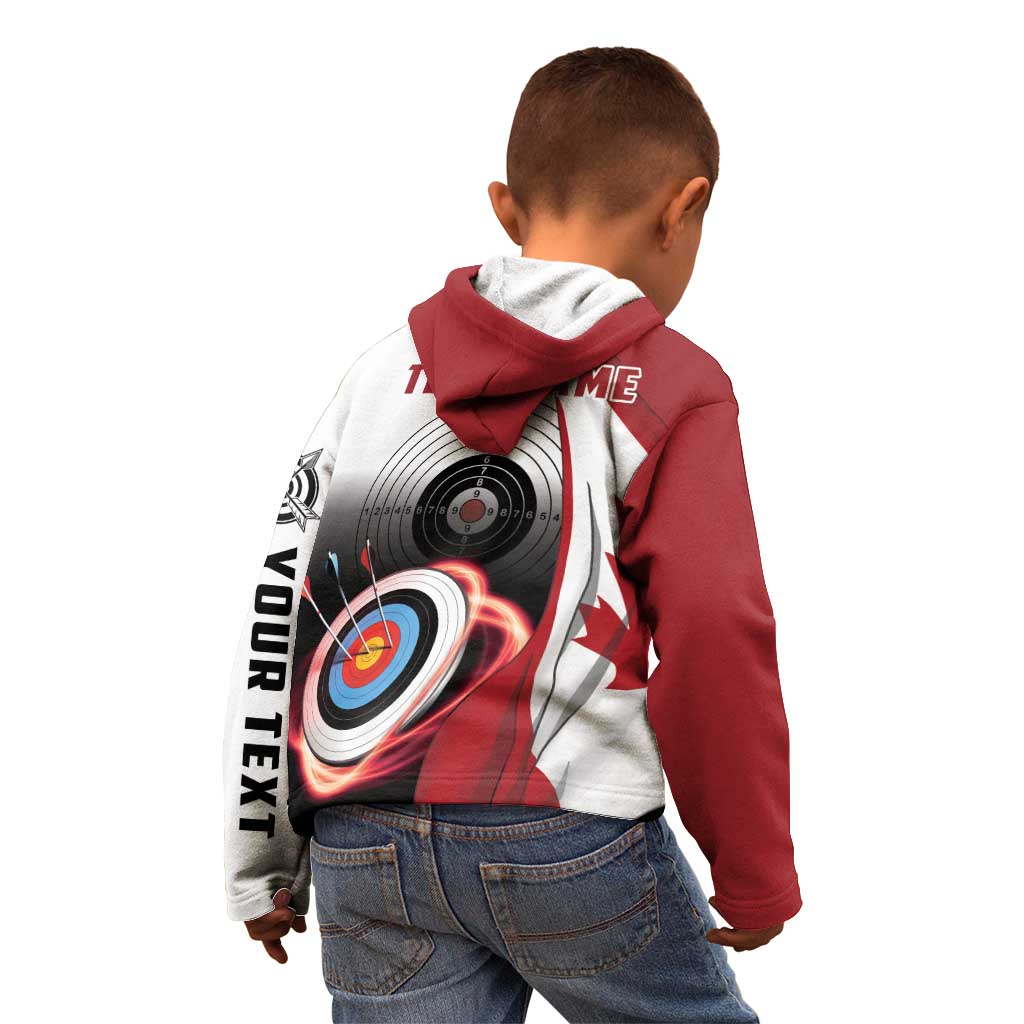 Personalized Canadian Flag Kid Hoodie Canada Archery Target - Maple Leaf