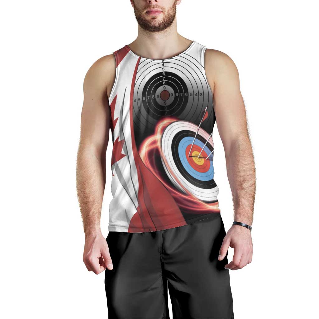 Personalized Canadian Flag Men Tank Top Canada Archery Target - Maple Leaf