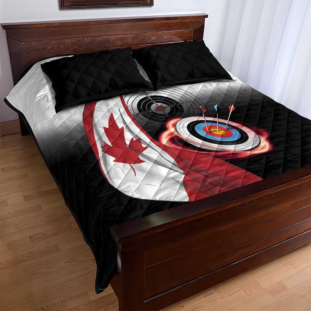 Canadian Flag Quilt Bed Set Canada Archery Target - Maple Leaf