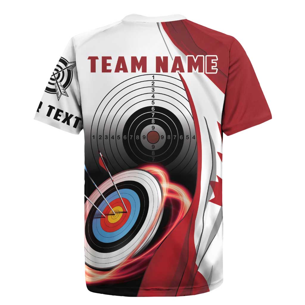 Personalized Canadian Flag Rugby Jersey Canada Archery Target - Maple Leaf