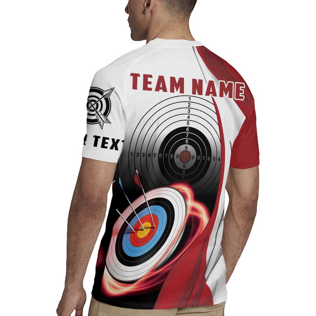 Personalized Canadian Flag Rugby Jersey Canada Archery Target - Maple Leaf