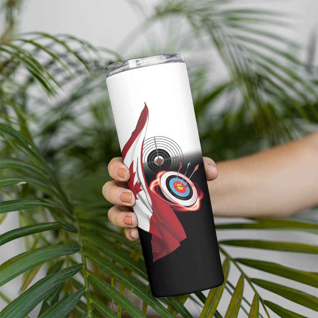 Personalized Canadian Flag Skinny Tumbler Canada Archery Target - Maple Leaf