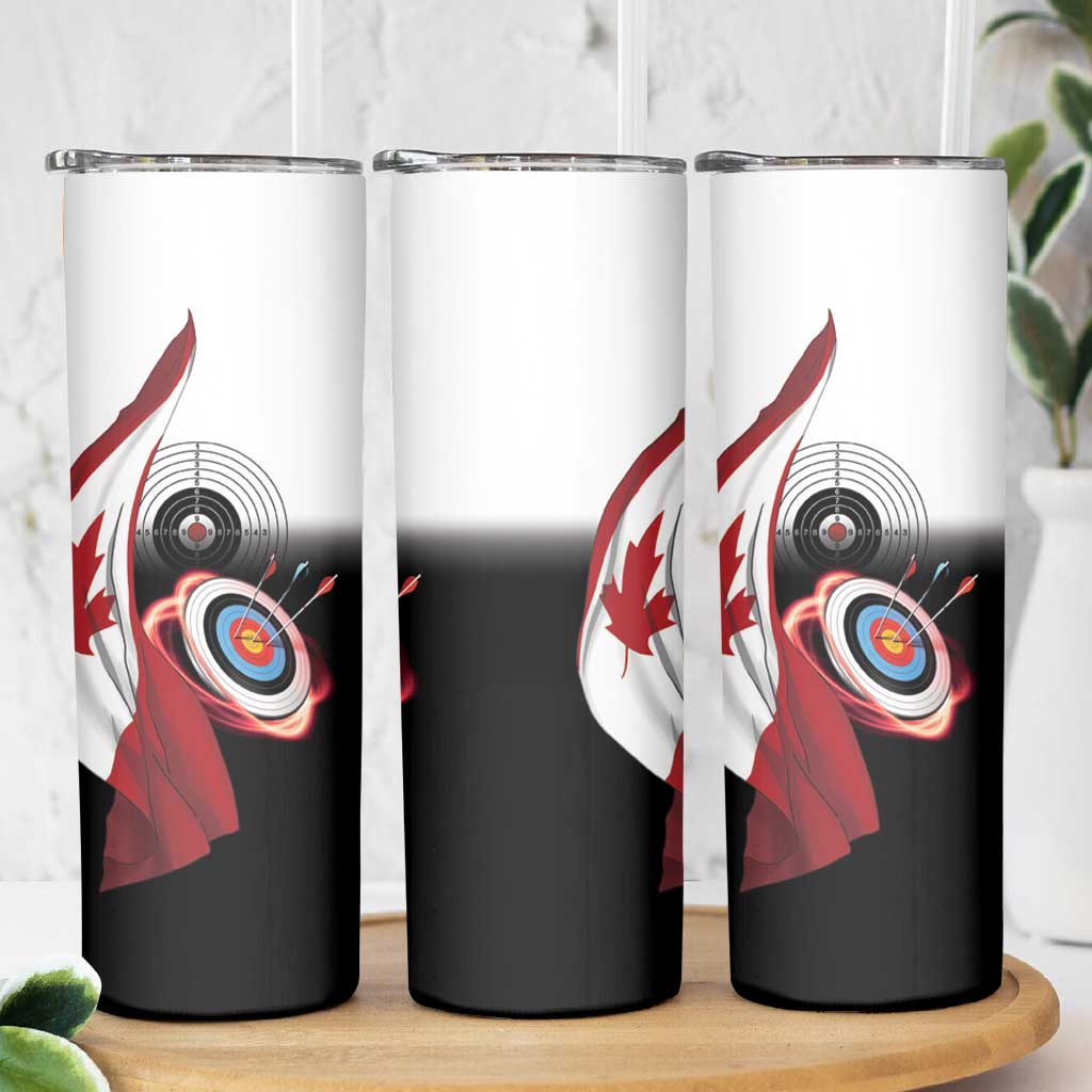 Personalized Canadian Flag Skinny Tumbler Canada Archery Target - Maple Leaf