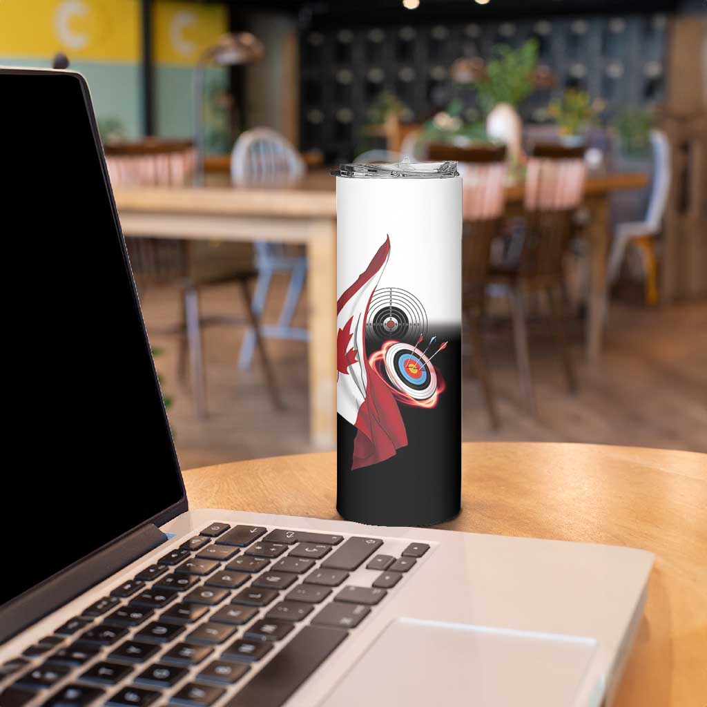 Personalized Canadian Flag Skinny Tumbler Canada Archery Target - Maple Leaf