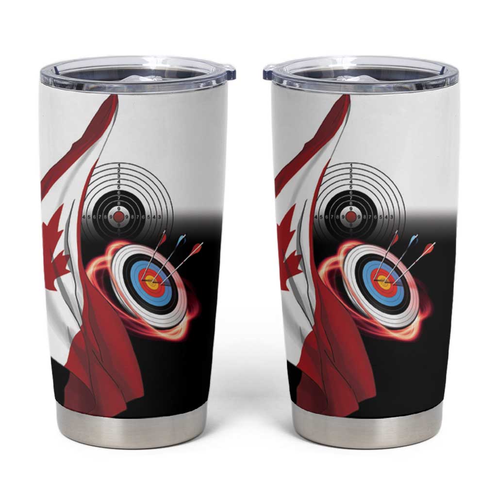 Personalized Canadian Flag Tumbler Cup Canada Archery Target - Maple Leaf