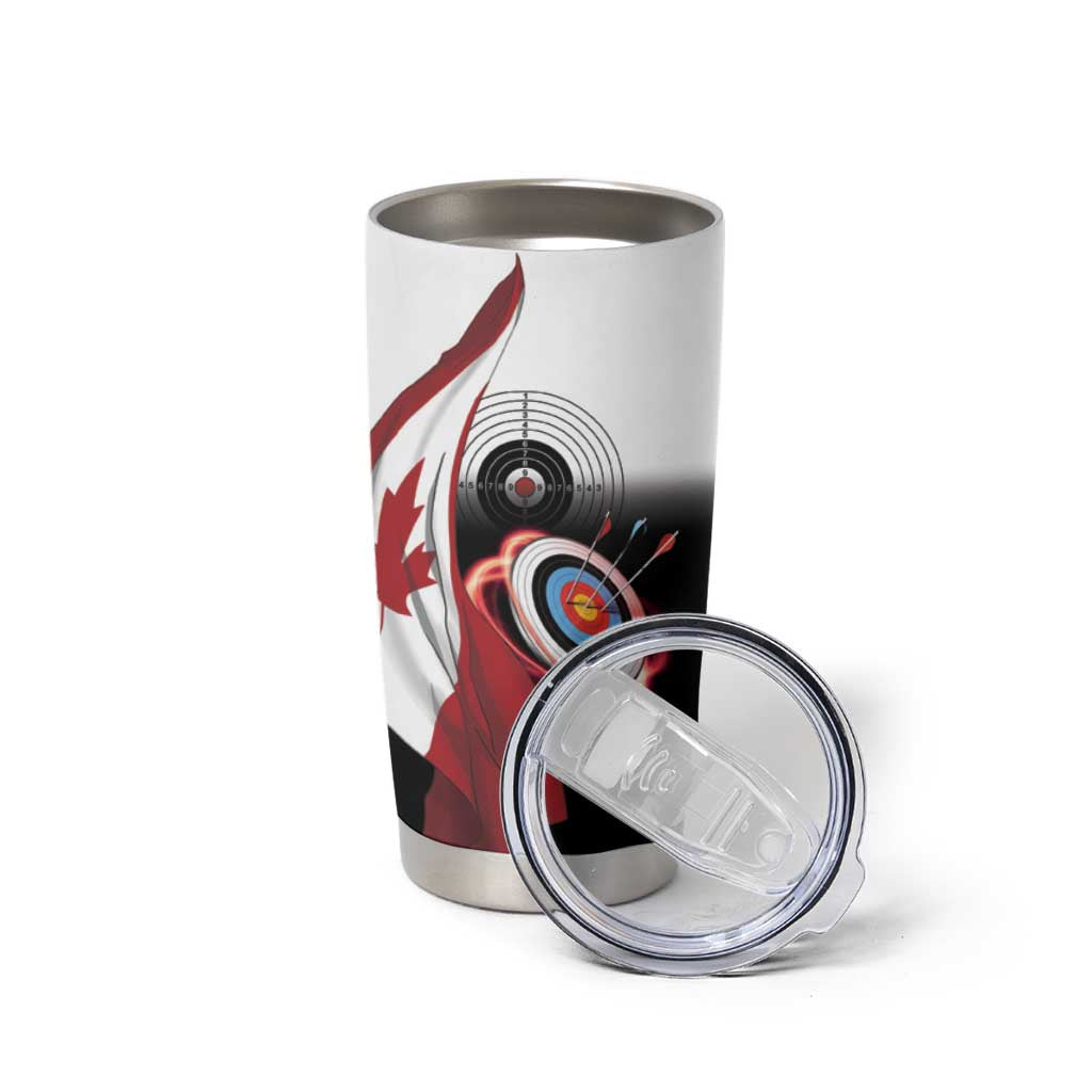 Personalized Canadian Flag Tumbler Cup Canada Archery Target - Maple Leaf