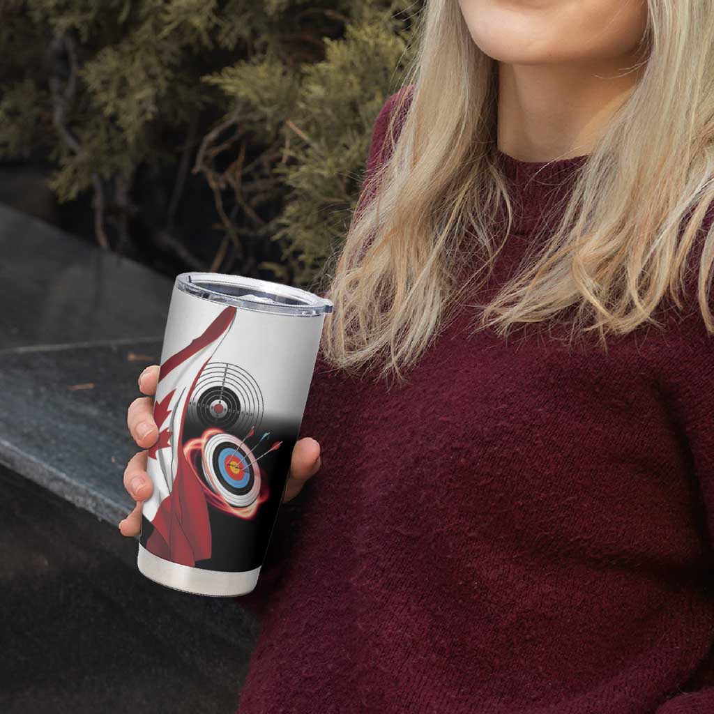 Personalized Canadian Flag Tumbler Cup Canada Archery Target - Maple Leaf