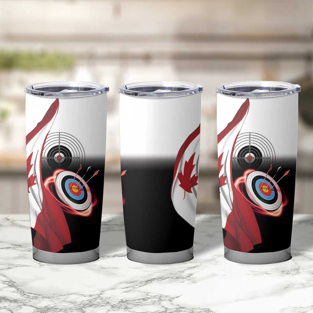 Personalized Canadian Flag Tumbler Cup Canada Archery Target - Maple Leaf