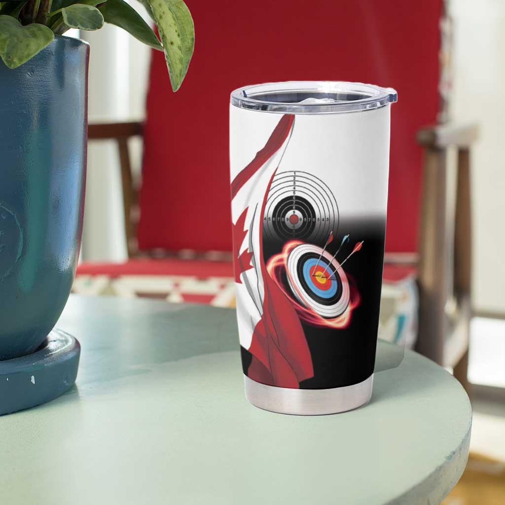 Personalized Canadian Flag Tumbler Cup Canada Archery Target - Maple Leaf
