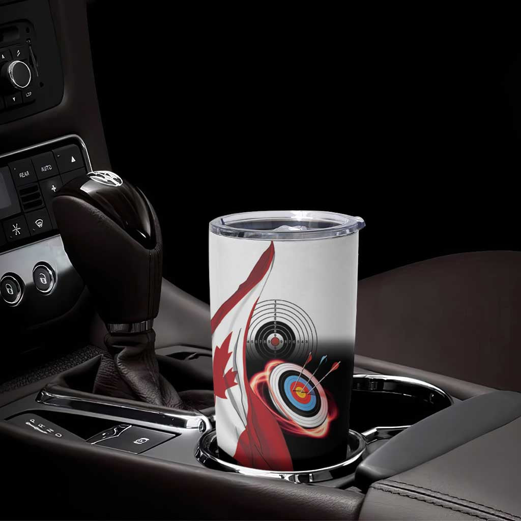 Personalized Canadian Flag Tumbler Cup Canada Archery Target - Maple Leaf