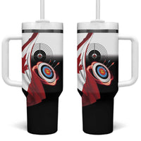 Personalized Canadian Flag Tumbler With Handle Canada Archery Target - Maple Leaf