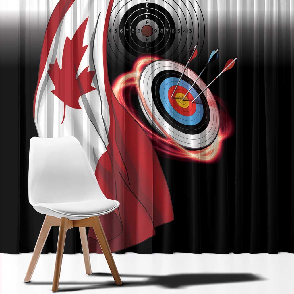 Canadian Flag Window Curtain Canada Archery Target - Maple Leaf