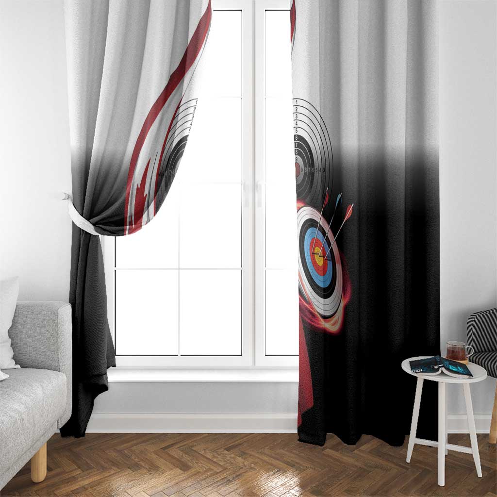 Canadian Flag Window Curtain Canada Archery Target - Maple Leaf