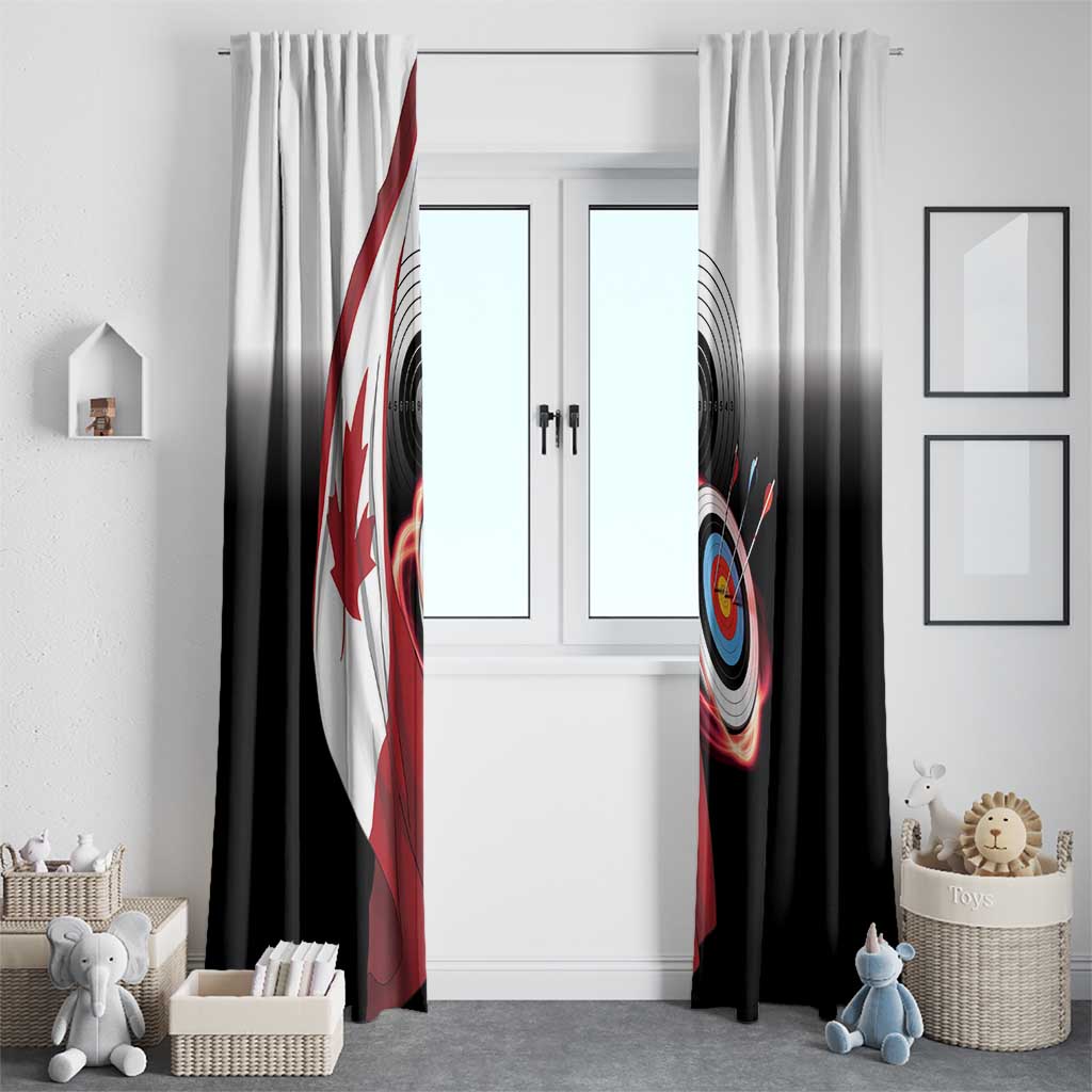 Canadian Flag Window Curtain Canada Archery Target - Maple Leaf
