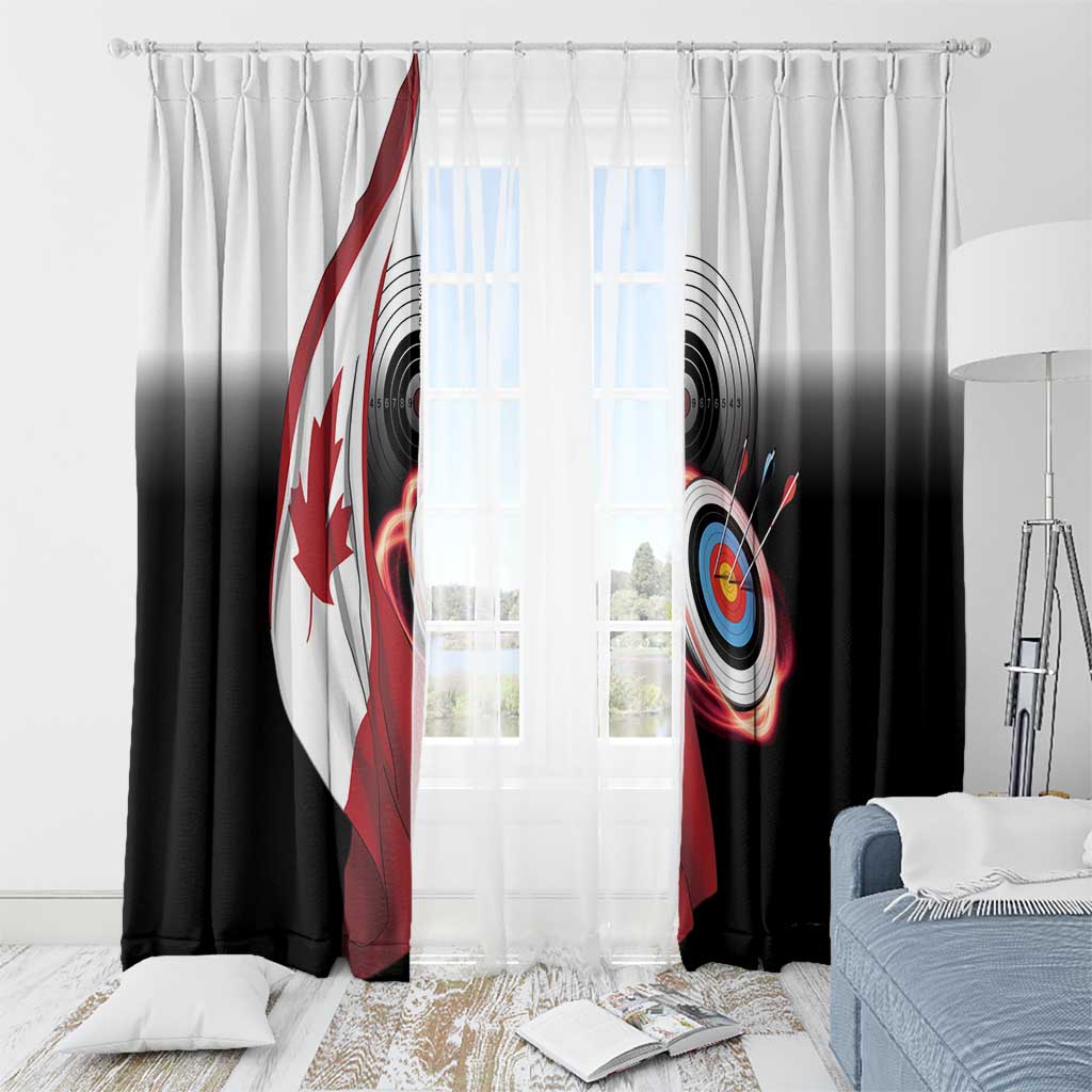 Canadian Flag Window Curtain Canada Archery Target - Maple Leaf