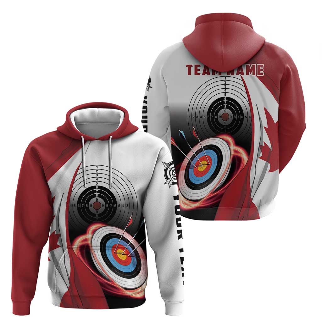 Personalized Canadian Flag Zip Hoodie Canada Archery Target - Maple Leaf