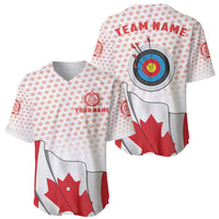 Personalized Canada Archery Baseball Jersey Maple Leaf Canadian Flag