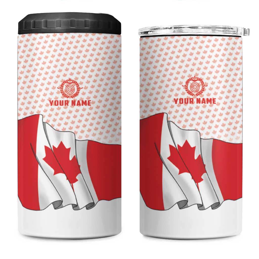 Personalized Canada Archery 4 in 1 Can Cooler Tumbler Maple Leaf Canadian Flag