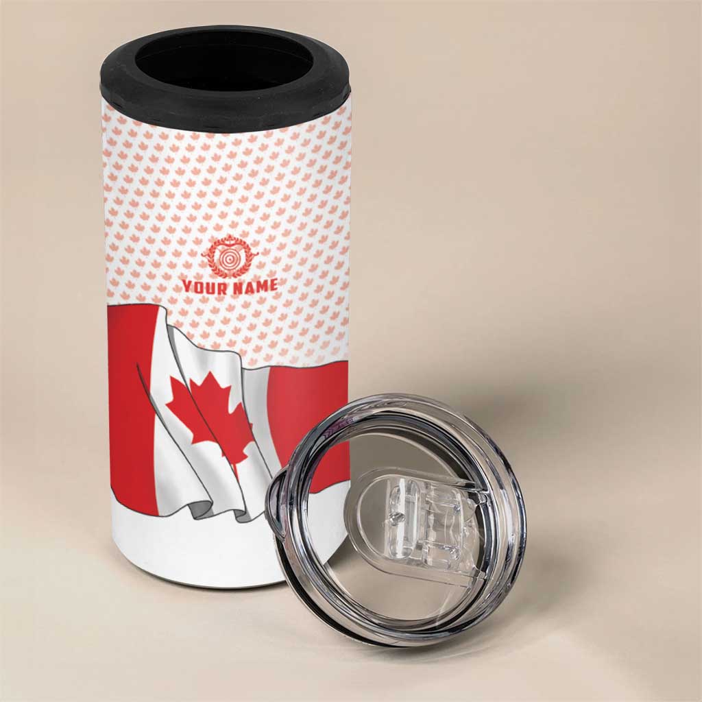 Personalized Canada Archery 4 in 1 Can Cooler Tumbler Maple Leaf Canadian Flag