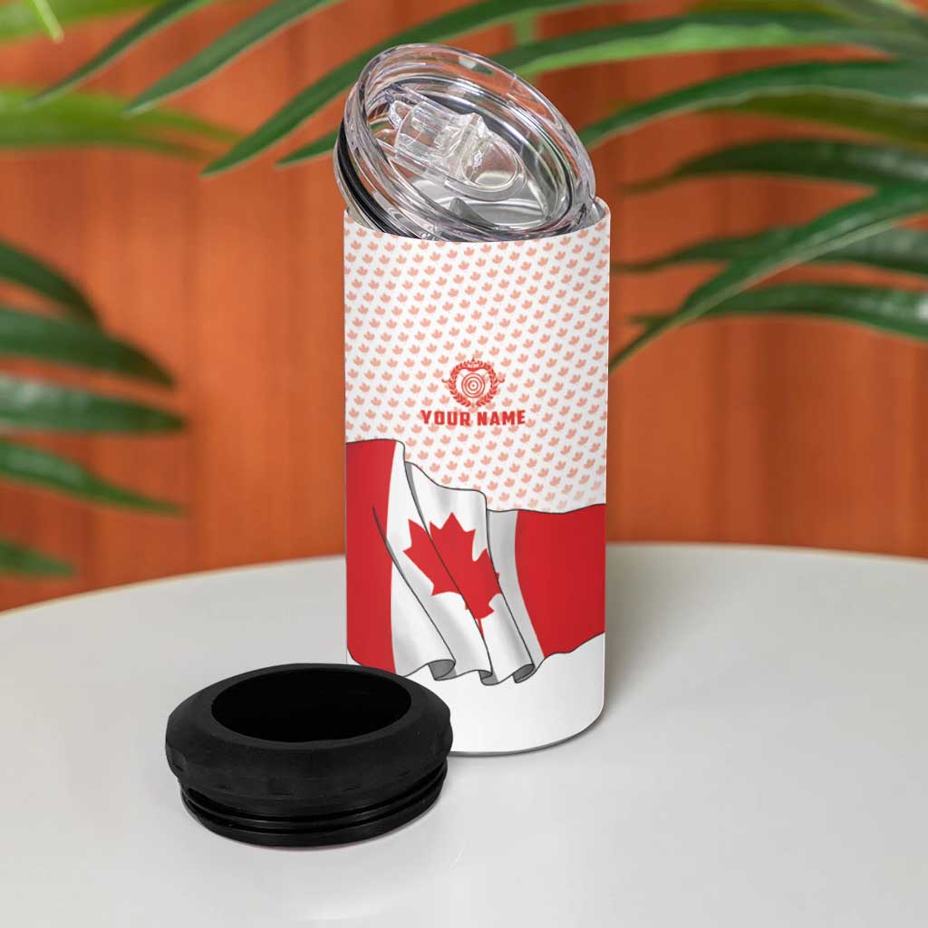 Personalized Canada Archery 4 in 1 Can Cooler Tumbler Maple Leaf Canadian Flag