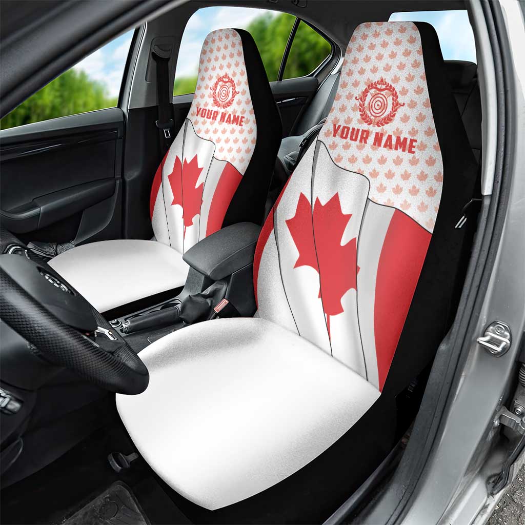 Personalized Canada Archery Car Seat Cover Maple Leaf Canadian Flag