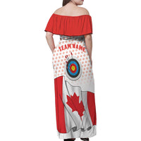 Personalized Canada Archery Family Matching Off Shoulder Maxi Dress and Hawaiian Shirt Maple Leaf Canadian Flag