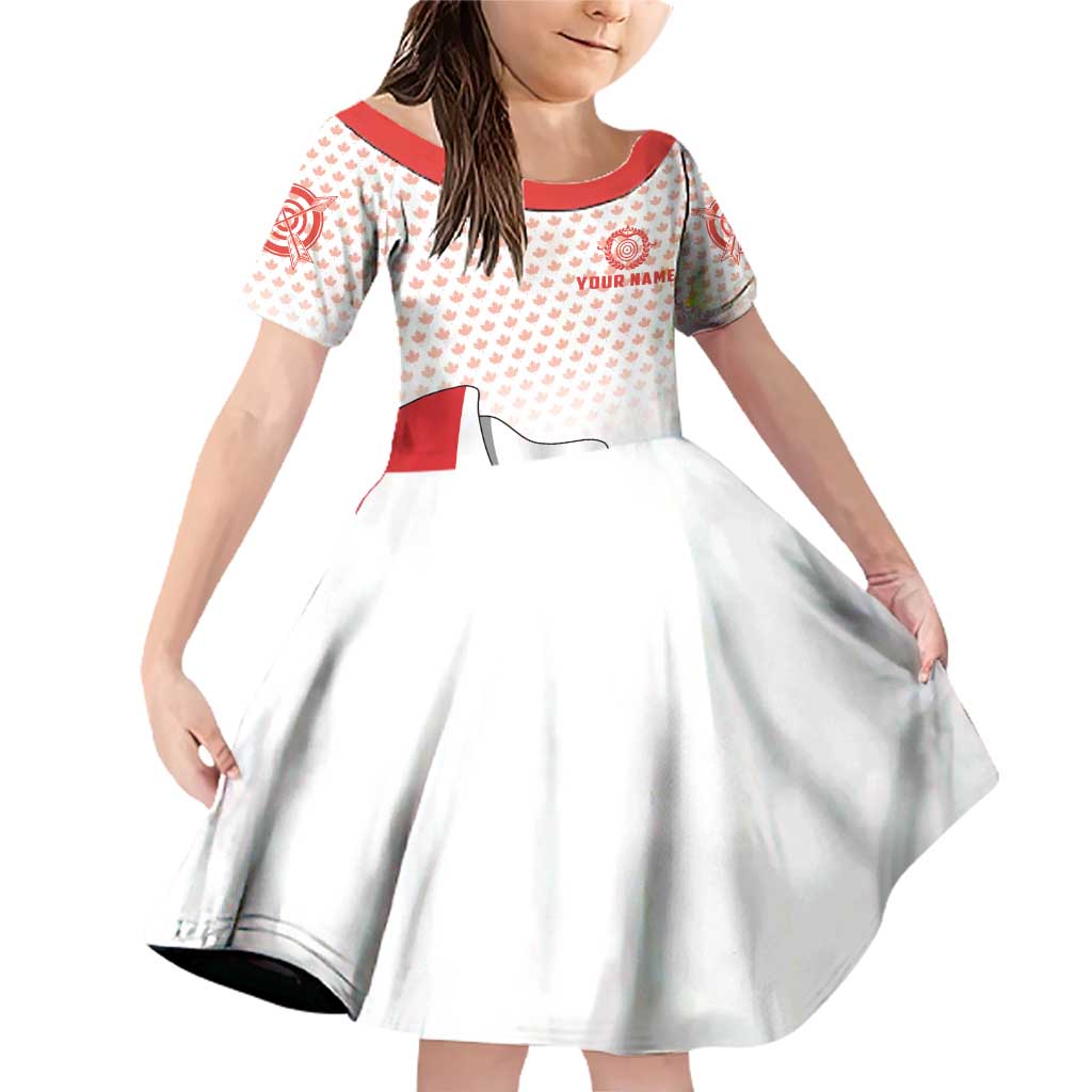 Personalized Canada Archery Family Matching Off Shoulder Short Dress and Hawaiian Shirt Maple Leaf Canadian Flag