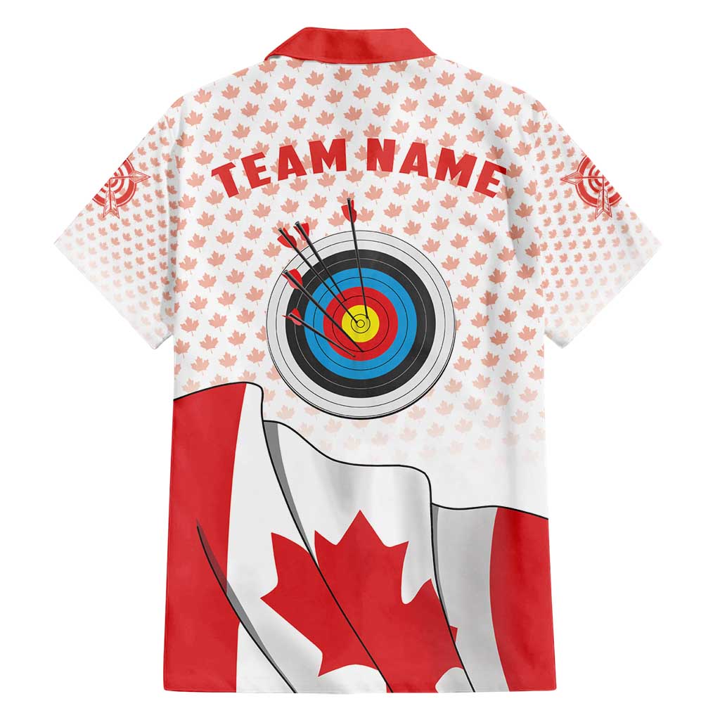 Personalized Canada Archery Family Matching Summer Maxi Dress and Hawaiian Shirt Maple Leaf Canadian Flag