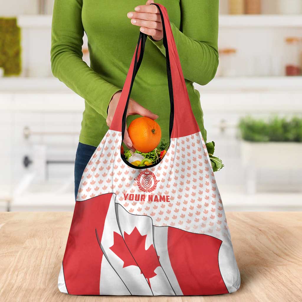 Personalized Canada Archery Grocery Bag Maple Leaf Canadian Flag